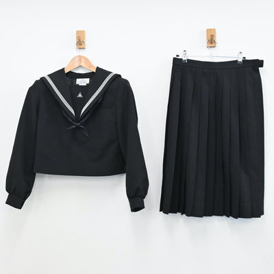 【中古】北海道 北海道稲雲高等学校 女子制服 3点（セーラー服・スカート）sf009299