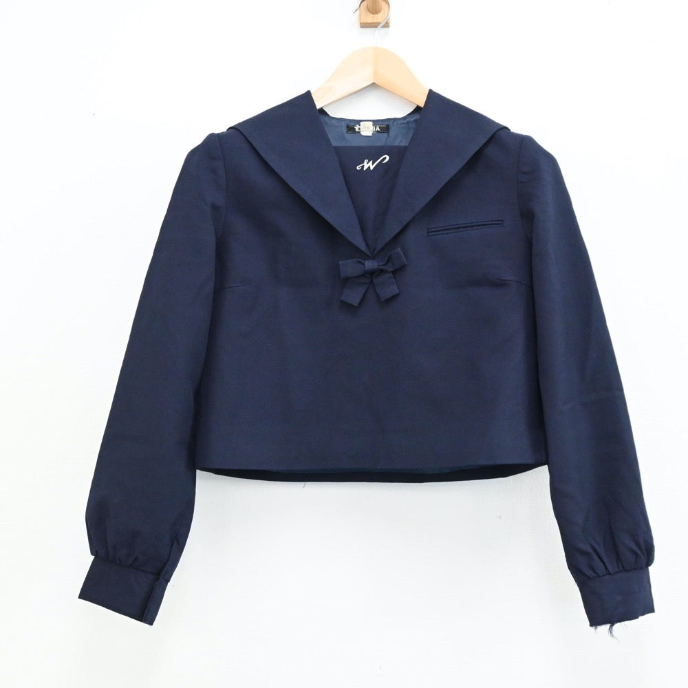 【中古】長崎県 長崎西高等学校 女子制服 3点（セーラー服・スカート）sf009310