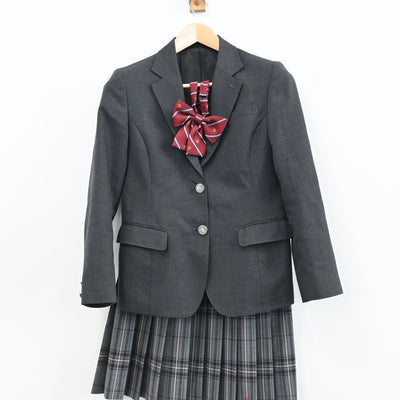 【中古】東京都 都立東村山高等学校 女子制服 4点（ブレザー・スカート）sf009330