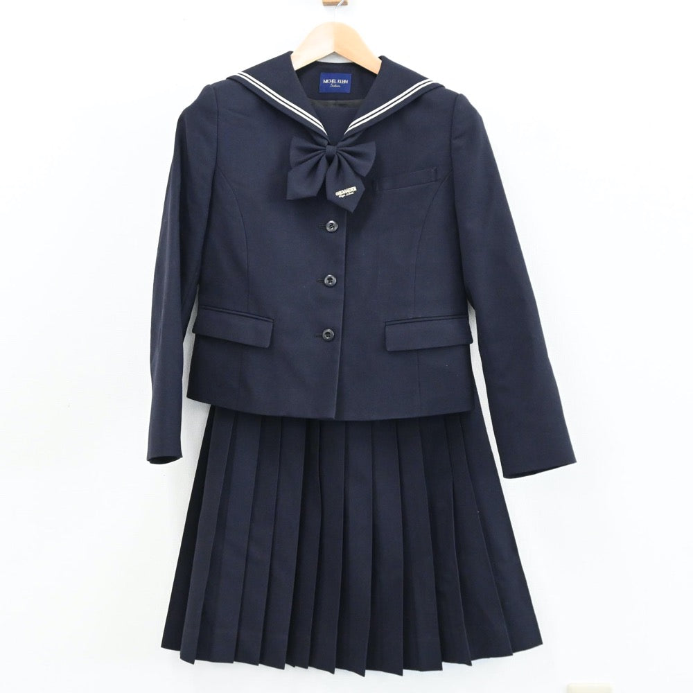 【中古】愛知県 桜花学園高等学校 女子制服 3点（セーラー服・スカート）sf009331