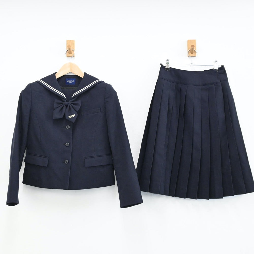 【中古】愛知県 桜花学園高等学校 女子制服 3点（セーラー服・スカート）sf009331