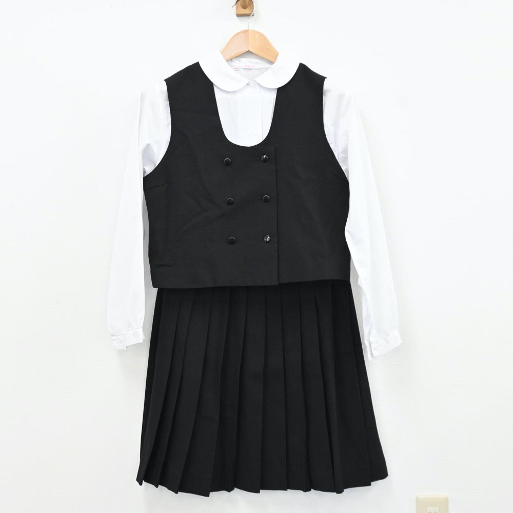 【中古】群馬県 薮塚本町中学校 女子制服 5点（セーラー服・シャツ・ベスト・スカート）sf009361