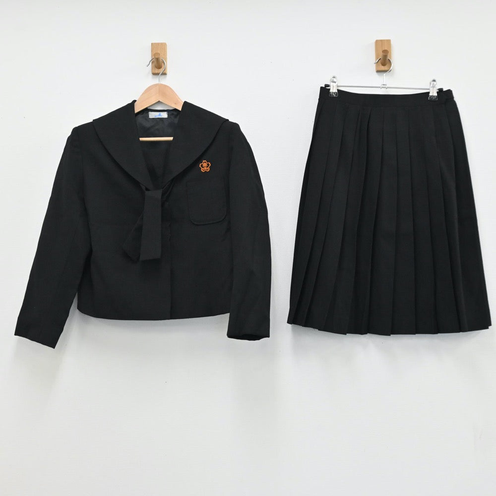 【中古】群馬県 薮塚本町中学校 女子制服 5点（セーラー服・シャツ・ベスト・スカート）sf009361