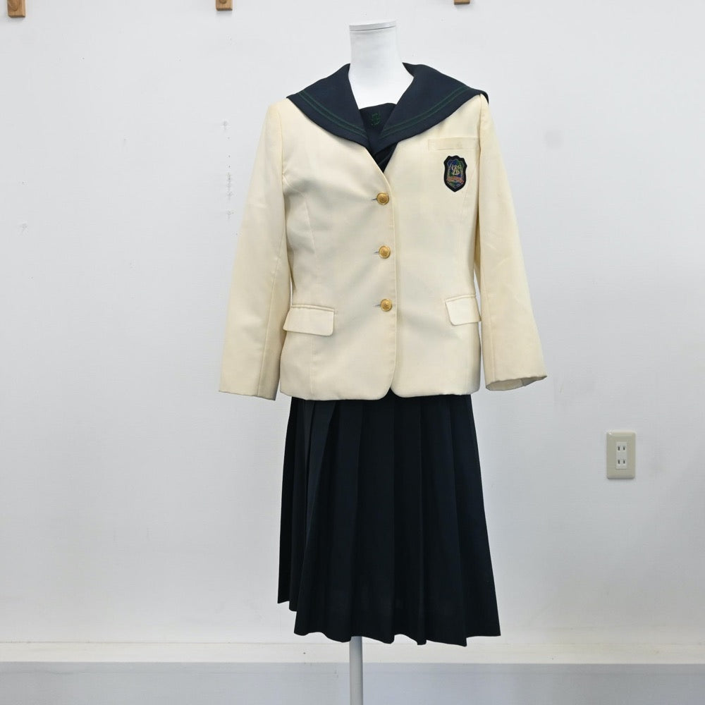 【中古】福岡県 西南学院中学校 女子制服 3点（ブレザー・セーラー服・スカート）sf009385