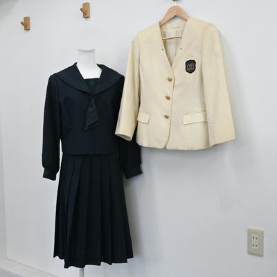 【中古】福岡県 西南学院中学校 女子制服 3点（ブレザー・セーラー服・スカート）sf009385