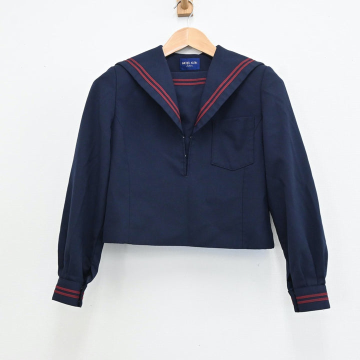 【中古】山口県 山口県立萩高等学校 女子制服 2点（セーラー服・ジャンパースカート）sf009393