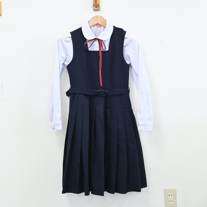 中古制服】山口県 山口県立萩高等学校 女子制服 4点（シャツ・ニット・ジャンパースカート）sf009394【リサイクル学生服】 | 中古制服通販パレイド