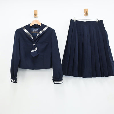 【中古】埼玉県 富士見市立富士見台中学校 女子制服 3点（セーラー服・スカート）sf009395