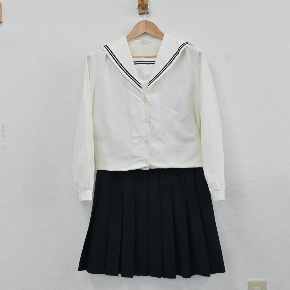 【中古】埼玉県 川越市立川越初雁高等学校 女子制服 3点（セーラー服・ニット・スカート）sf009396