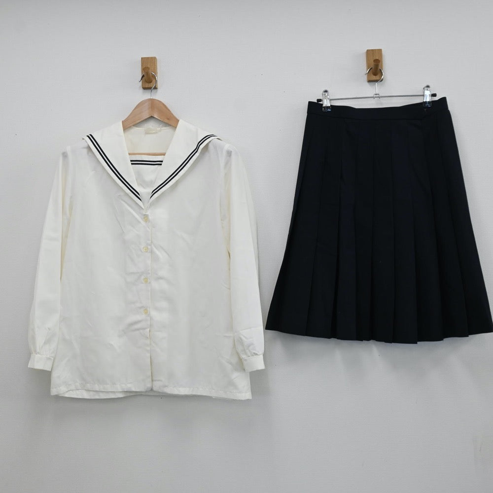 【中古】埼玉県 川越市立川越初雁高等学校 女子制服 3点（セーラー服・ニット・スカート）sf009396