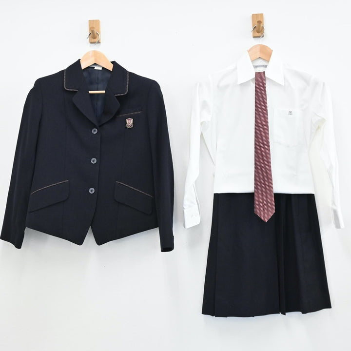 【中古】滋賀県 近江兄弟社高等学校 女子制服 5点（ブレザー・シャツ・スカート）sf009404