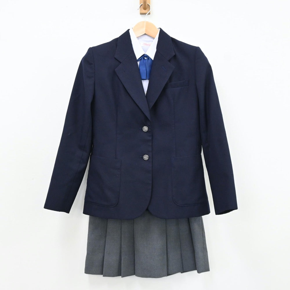 【中古】福岡県 有明工業高等専門学校 女子制服 7点（ブレザー・シャツ・ニット・スカート）sf009423