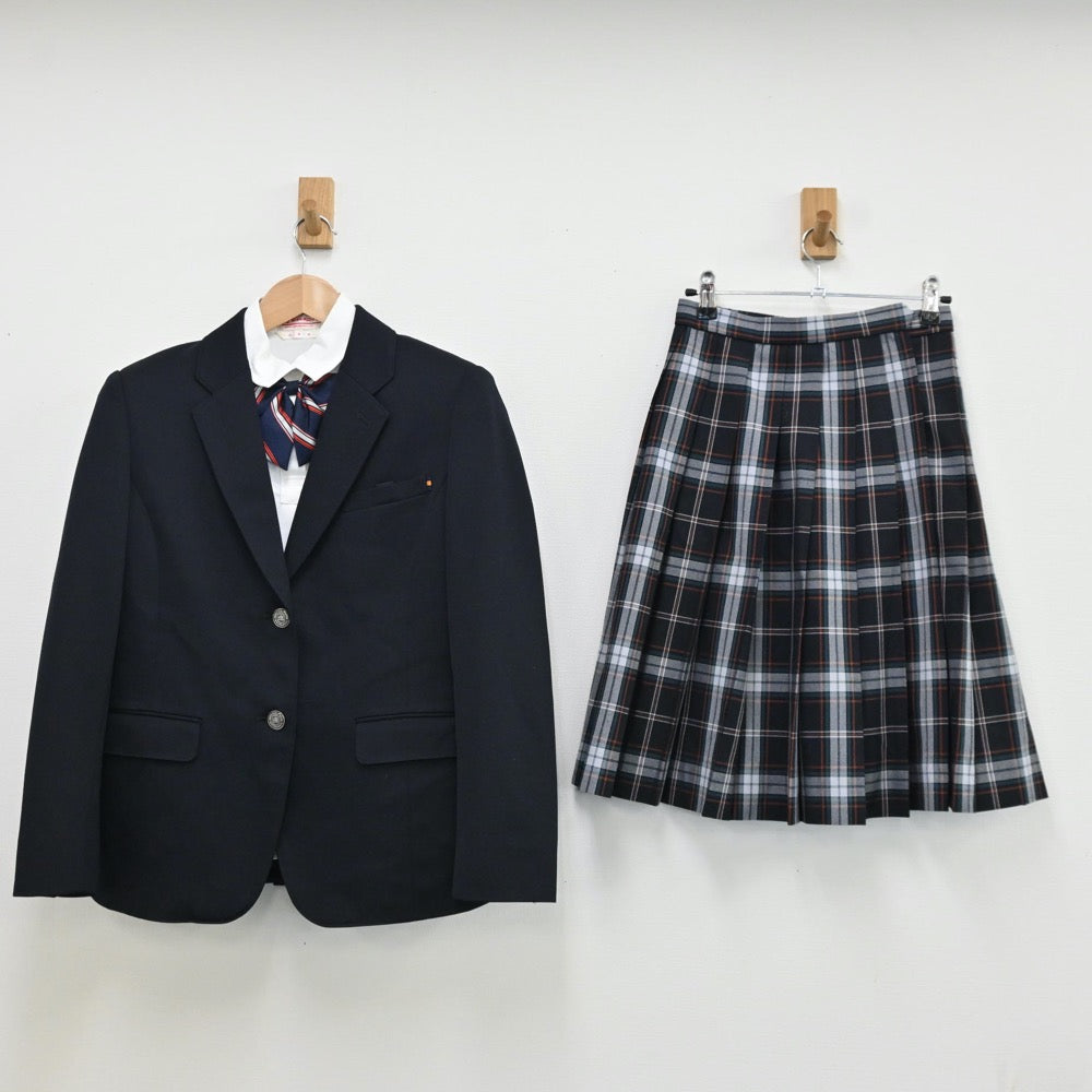 【中古】奈良県 奈良市立三笠中学校 女子制服 4点（ブレザー・シャツ・スカート）sf009425