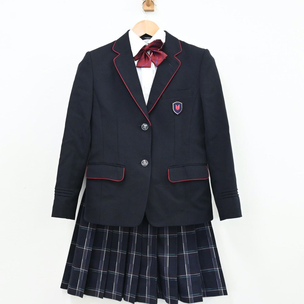 【中古】神奈川県 私立英理女子学院高等学校 女子制服 5点（ブレザー・シャツ・スカート）sf009431