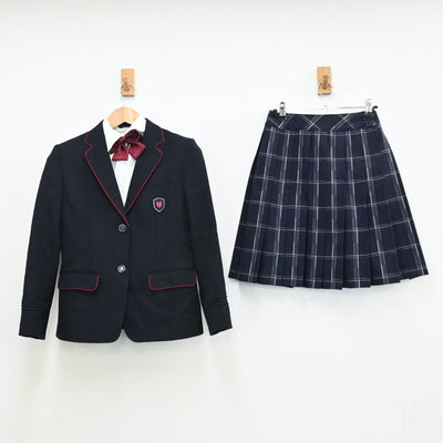 【中古】神奈川県 私立英理女子学院高等学校 女子制服 5点（ブレザー・シャツ・スカート）sf009431