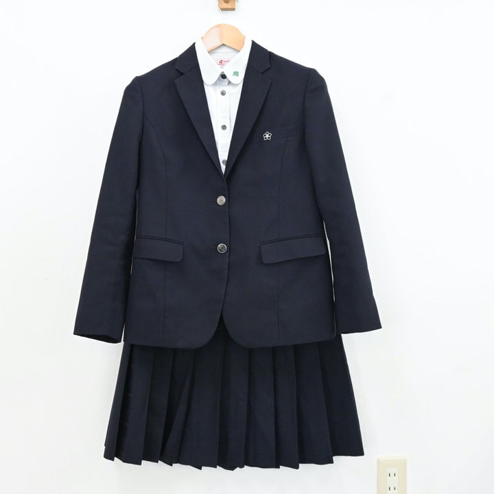 【中古】愛知県 名古屋市立若宮商業高等学校 女子制服 4点（ブレザー・シャツ・ニット・スカート）sf009442