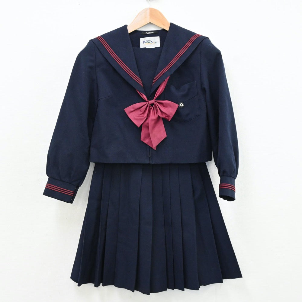 【中古】大阪府 大阪府立泉陽高等学校 女子制服 4点（セーラー服・ニット・スカート）sf009449