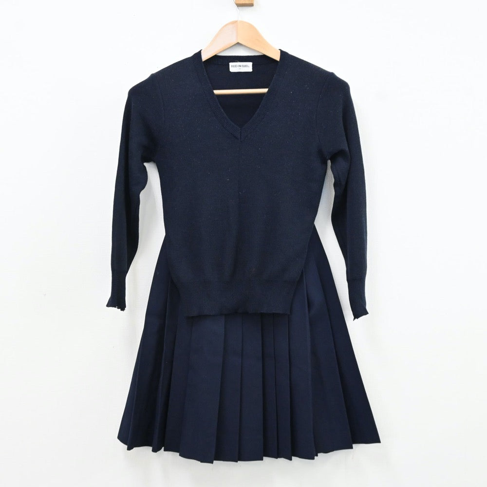 【中古】大阪府 大阪府立泉陽高等学校 女子制服 4点（セーラー服・ニット・スカート）sf009449