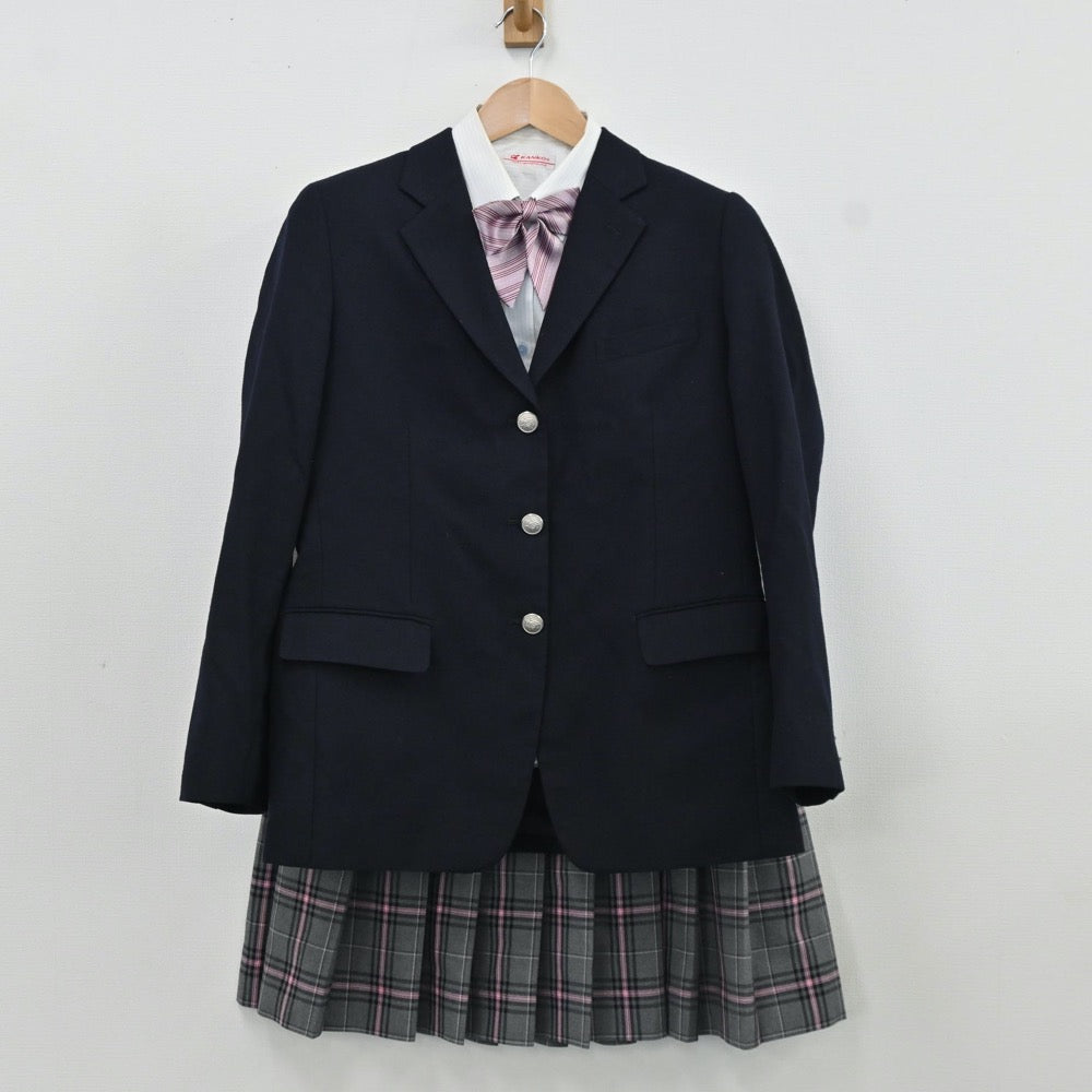 【中古】秋田県 秋田クラーク高等学校 女子制服 4点（ブレザー・シャツ・スカート）sf009479