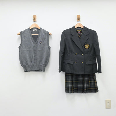 【中古】東京都 私立桜丘高等学校 女子制服 5点（ブレザー・ニット・スカート）sf009501