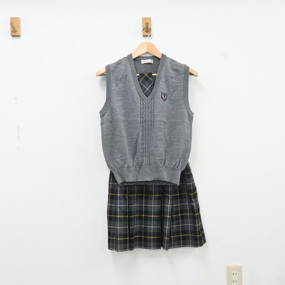 【中古】東京都 私立桜丘高等学校 女子制服 5点（ブレザー・ニット・スカート）sf009501