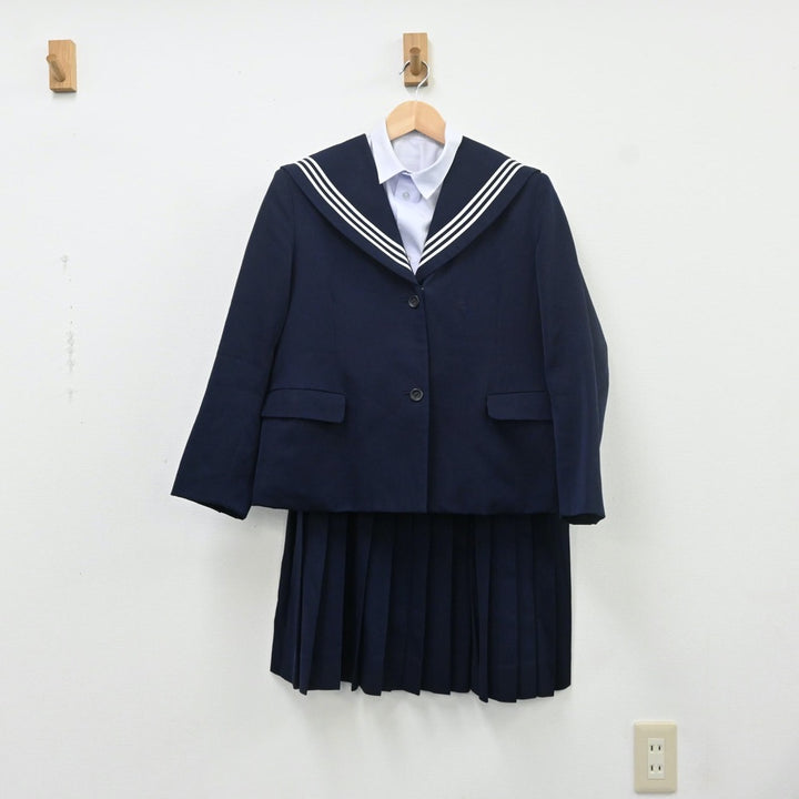 【中古】香川県 高松工芸高等学校 女子制服 5点（セーラー服・ベスト・シャツ・スカート）sf009512