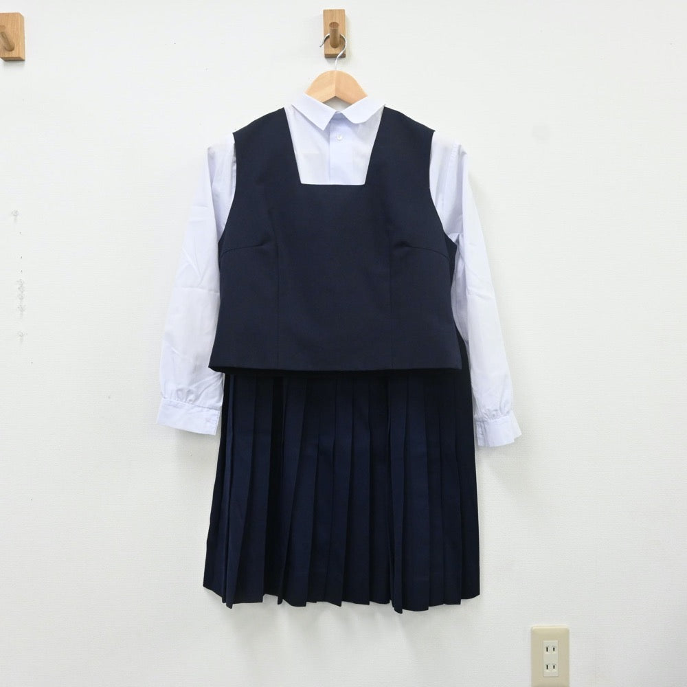 【中古】香川県 高松工芸高等学校 女子制服 5点（セーラー服・ベスト・シャツ・スカート）sf009512