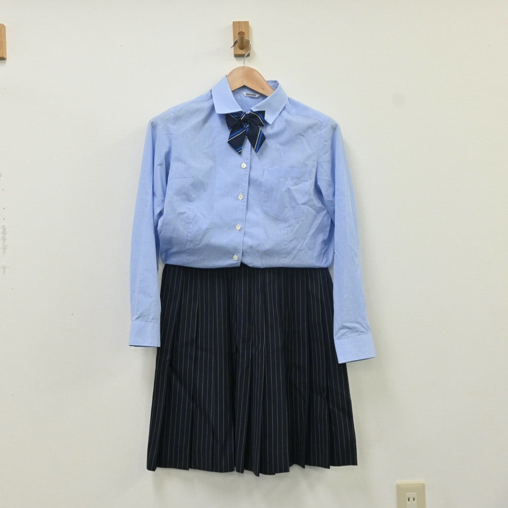 【中古】愛知県 啓明学館高等学校 女子制服 6点（ブレザー・ニット・シャツ・スカート）sf009527