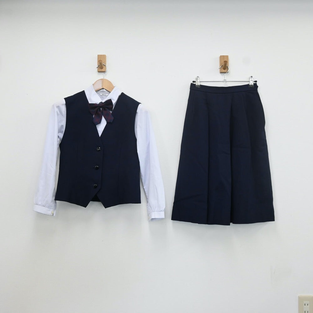 【中古】兵庫県 琴丘高等学校 女子制服 5点（ブレザー・シャツ・ベスト・スカート）sf009541