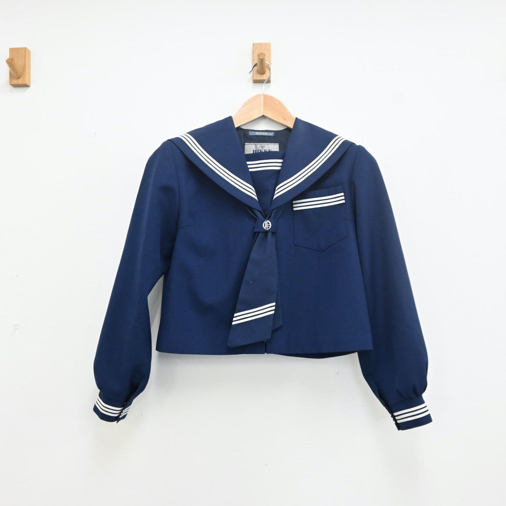 【中古】兵庫県 姫路市立大津中学校 女子制服 4点（セーラー服・スカート）sf009567