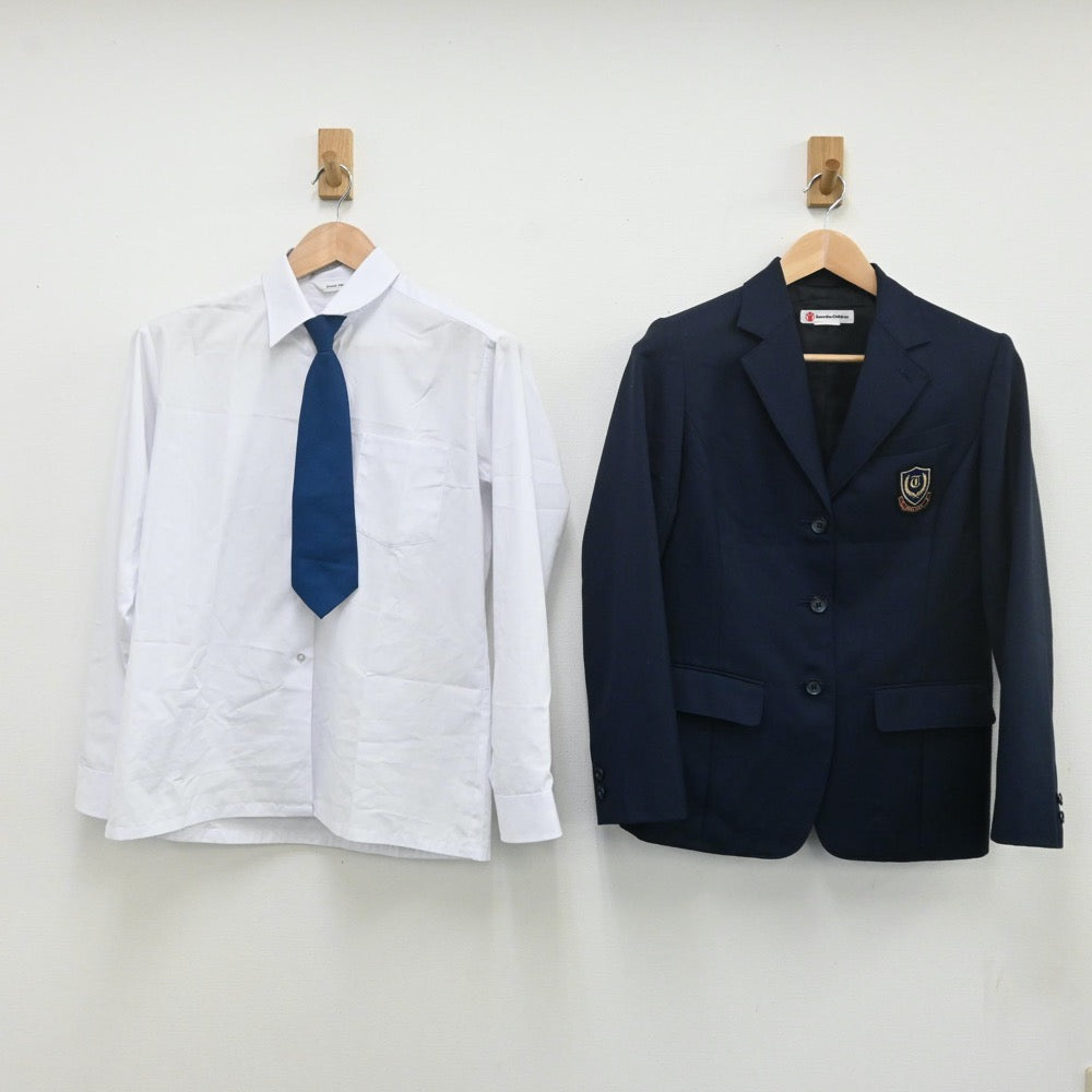 【中古】神奈川県 横浜市立田奈中学校 女子制服 5点（ブレザー・シャツ・ジャンパースカート）sf009591