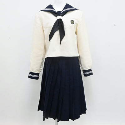 【中古】兵庫県 東洋大学付属姫路高等学校 女子制服 4点（セーラー服・ニット・スカート）sf009595