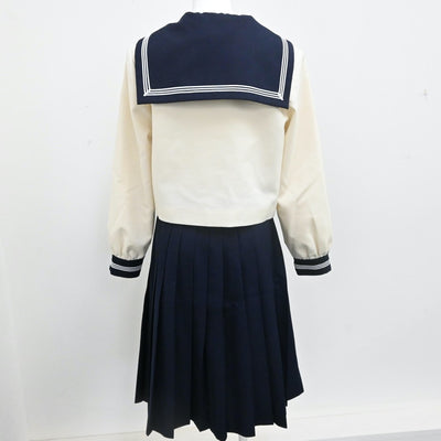 【中古】兵庫県 東洋大学付属姫路高等学校 女子制服 4点（セーラー服・ニット・スカート）sf009595