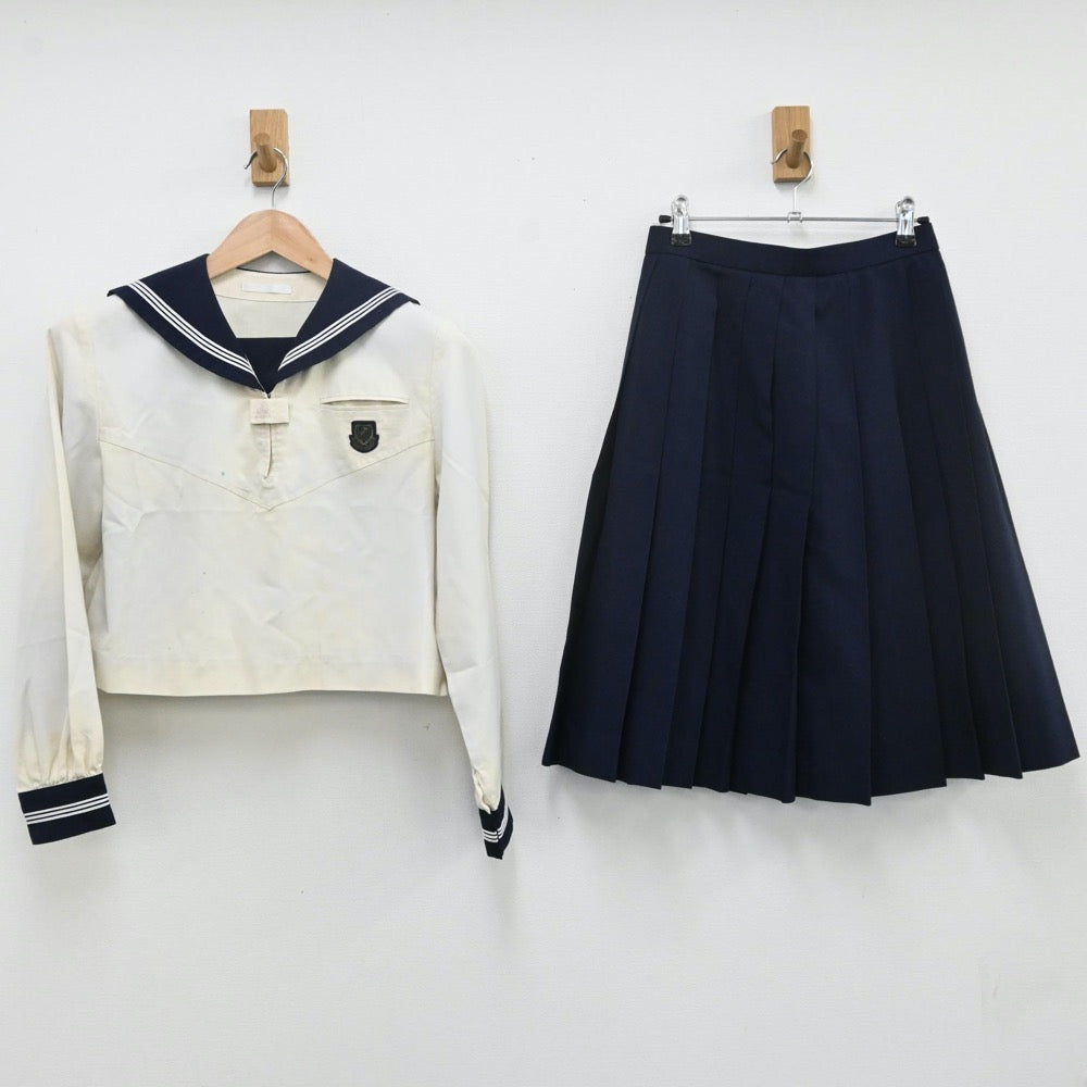 【中古】兵庫県 東洋大学付属姫路高等学校 女子制服 3点（セーラー服・スカート）sf009596