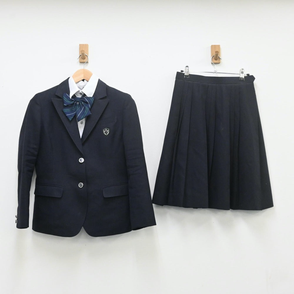 【中古】大阪府 牧野高等学校 女子制服 4点（ブレザー・シャツ・スカート）sf009613