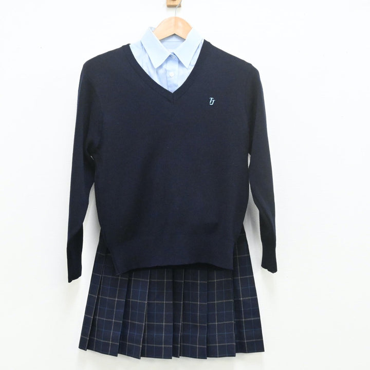 【中古】群馬県 群馬県立利根実業高校 女子制服 5点（ブレザー・シャツ・ニット・スカート）sf009627