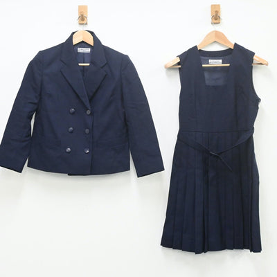 【中古】茨城県 茨城県立水戸第二高等学校 女子制服 2点（ブレザー・ジャンパースカート）sf009669