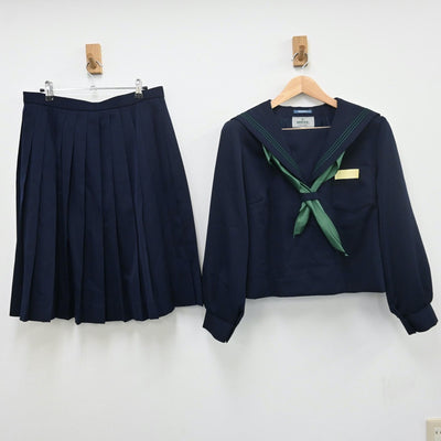 【中古】香川県 東部中学校 女子制服 4点（セーラー服・スカート）sf009768