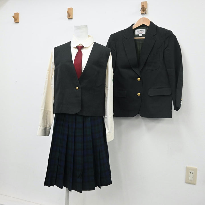 【中古】宮城県 仙台育英学園高等学校 女子制服 7点（ブレザー・シャツ・ベスト・スカート）sf009802