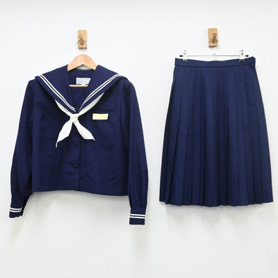 【中古】沖縄県 浦添中学校 女子制服 3点（セーラー服・スカート）sf009831