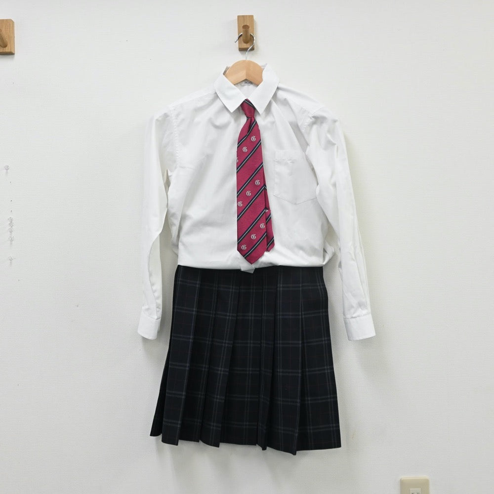 【中古】福島県 会津学鳳中学校 女子制服 4点（ブレザー・シャツ・スカート）sf009840