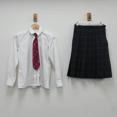 【中古】福島県 会津学鳳中学校 女子制服 4点（ブレザー・シャツ・スカート）sf009840