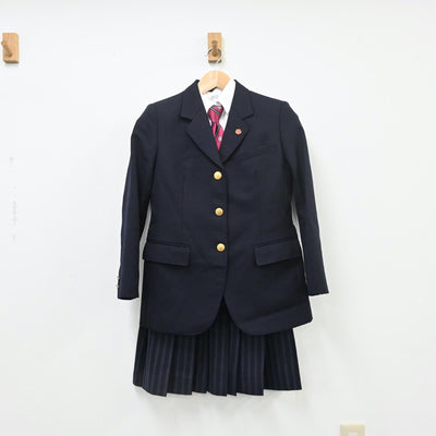 【中古】福島県 会津学鳳中学校 女子制服 6点（ブレザー・シャツ・スカート）sf009842