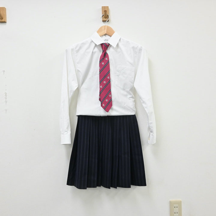 【中古】福島県 会津学鳳中学校 女子制服 6点（ブレザー・シャツ・スカート）sf009842