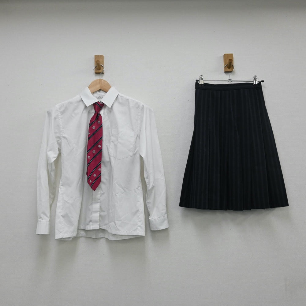 【中古】福島県 会津学鳳中学校 女子制服 6点（ブレザー・シャツ・スカート）sf009842