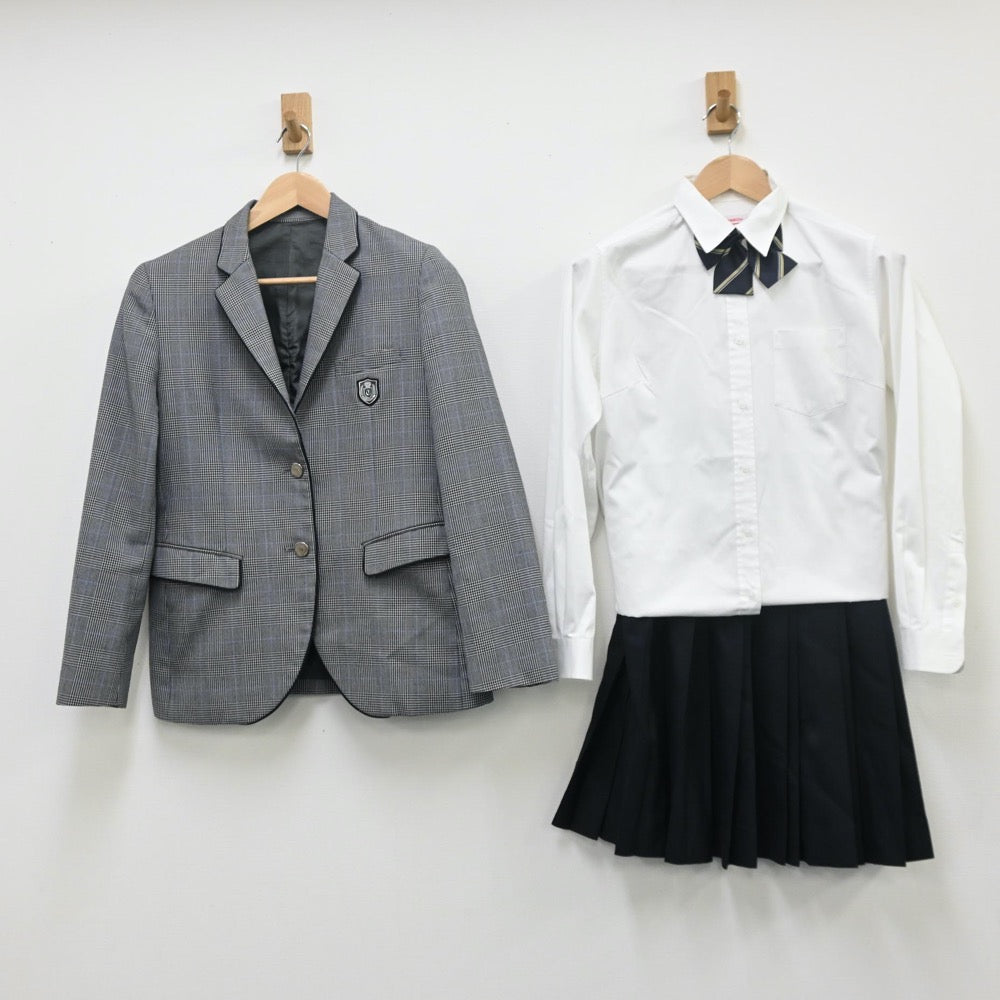 【中古】三重県 津田学園高等学校 女子制服 5点（ブレザー・シャツ・ニット・スカート）sf009862