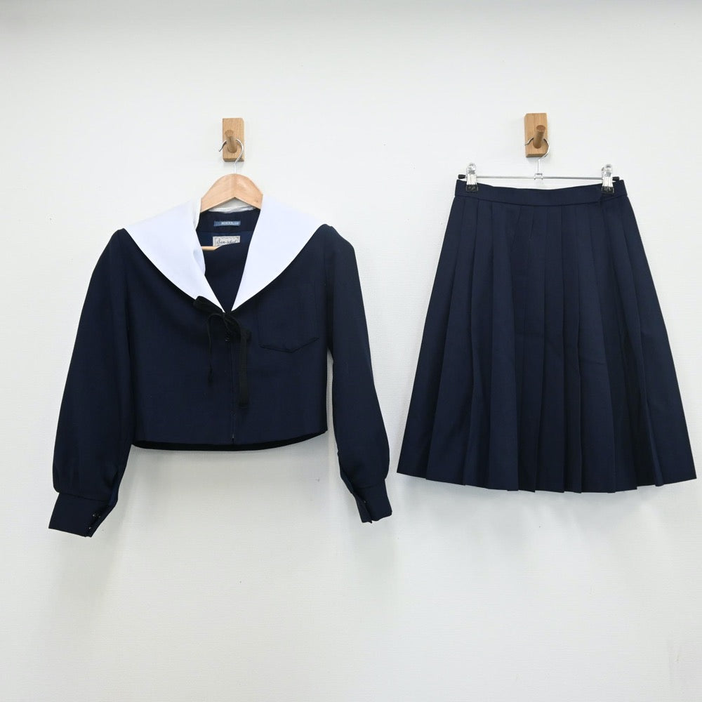 【中古】愛知県 瑞陵高等学校 女子制服 3点（セーラー服・スカート）sf009893