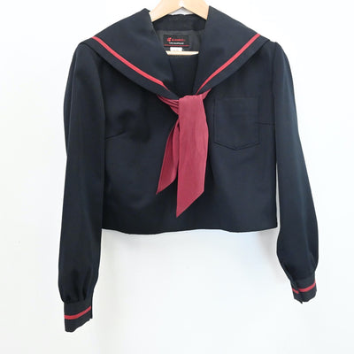 【中古】愛知県 額田中学校 女子制服 4点（セーラー服・スカート）sf009962