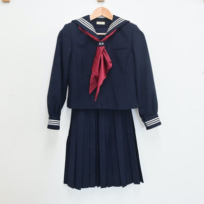 【中古】東京都 昭和女子大学附属昭和中学校 女子制服 3点（セーラー服・スカート）sf009970