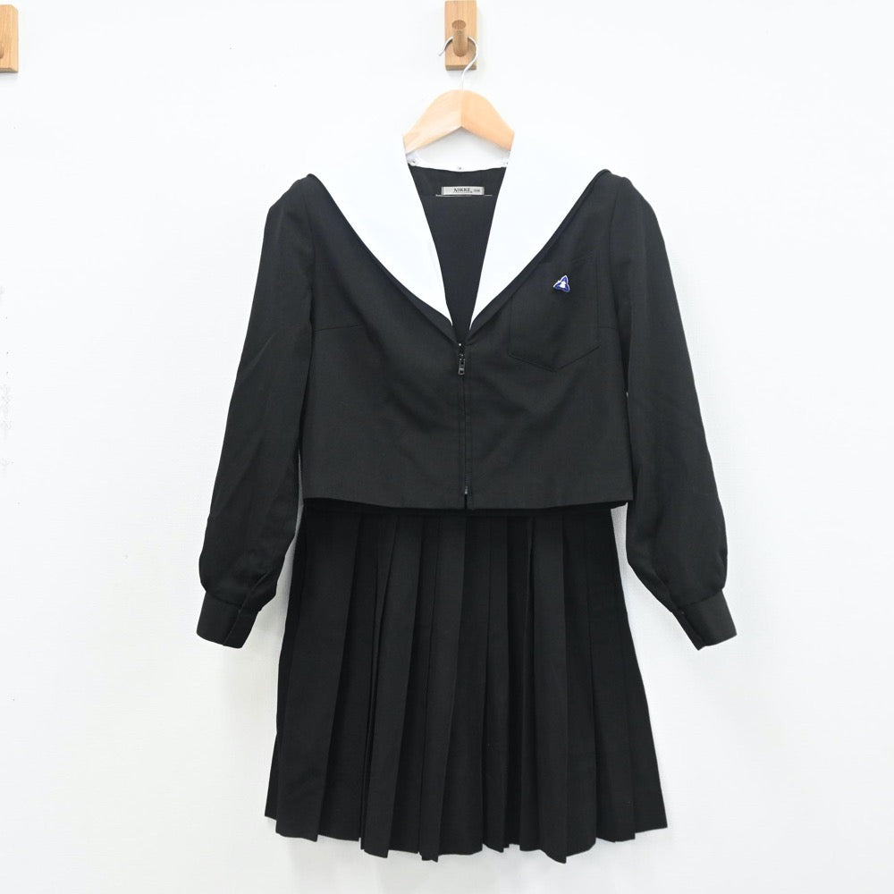 【中古】三重県 桑名高等学校 女子制服 4点（セーラー服・シャツ・スカート）sf009990